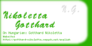 nikoletta gotthard business card
